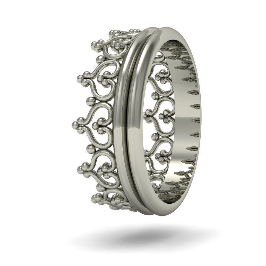 fashion ring crown 3D print model_3