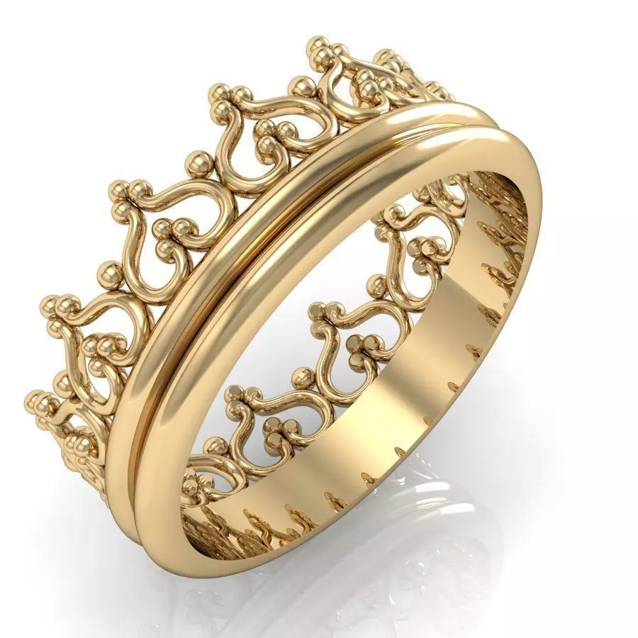 fashion ring crown 3D print model_0