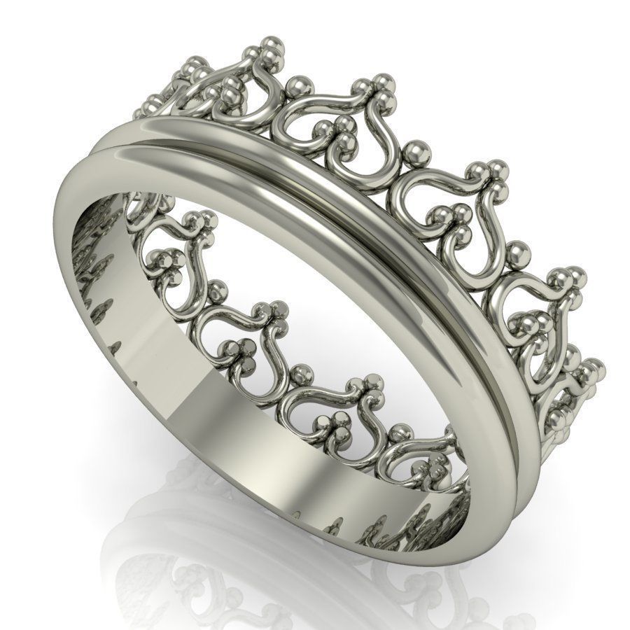 fashion ring crown 3D print model_2