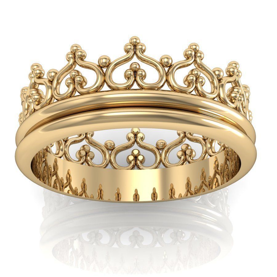 fashion ring crown 3D print model_1