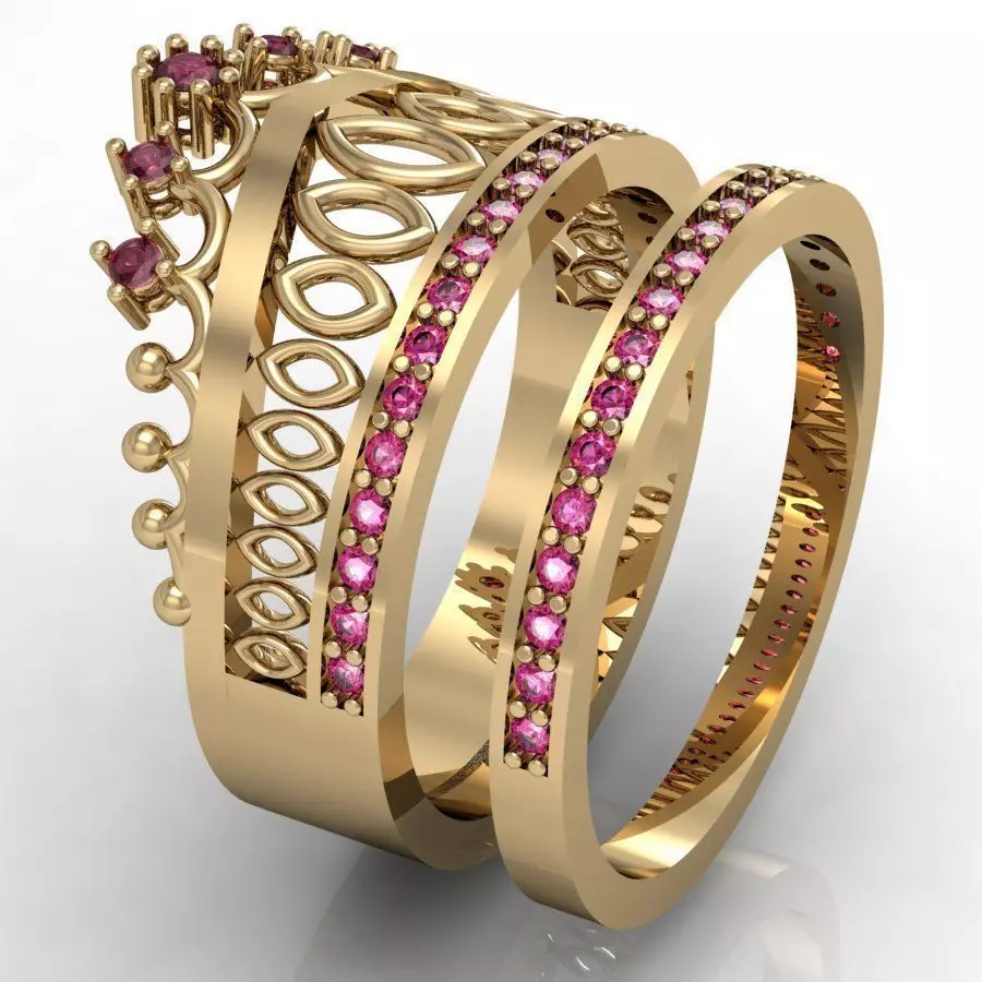 fashion ring crown 3D print model