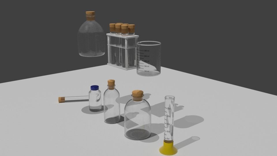 PBR Labkit bottles 3D model_1
