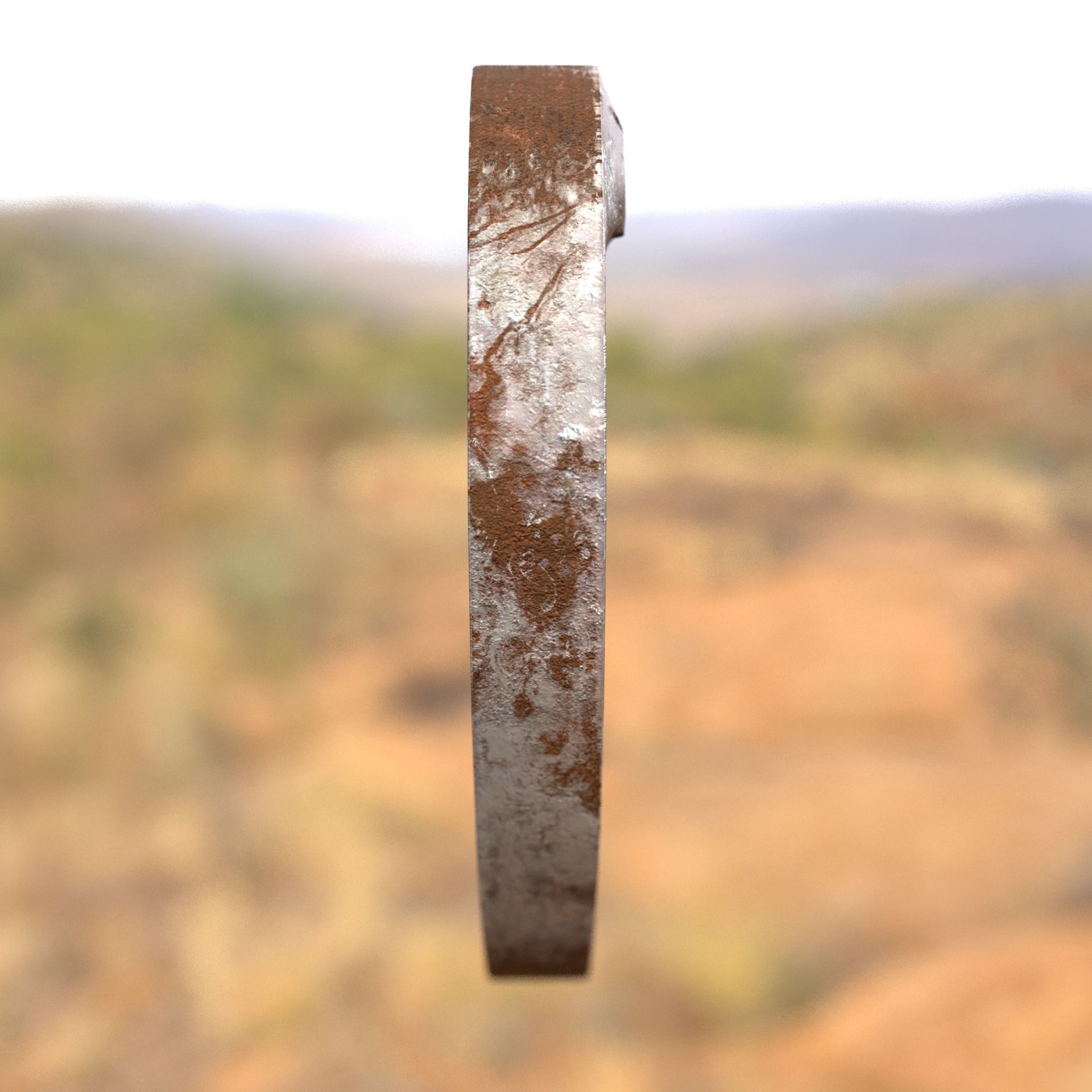 3D Horseshoe with letter s Low-poly 3D model_10