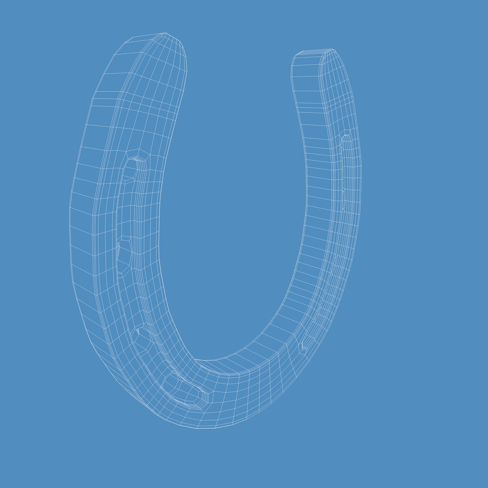 3D Horseshoe with letter s Low-poly 3D model_15