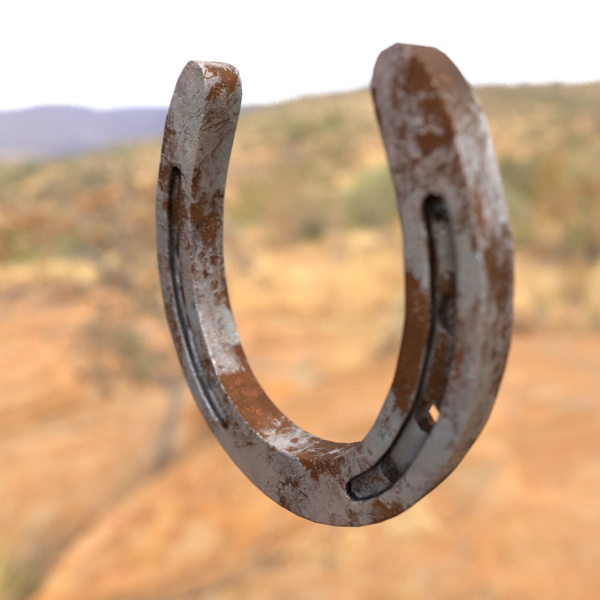 3D Horseshoe with letter s Low-poly 3D model_9