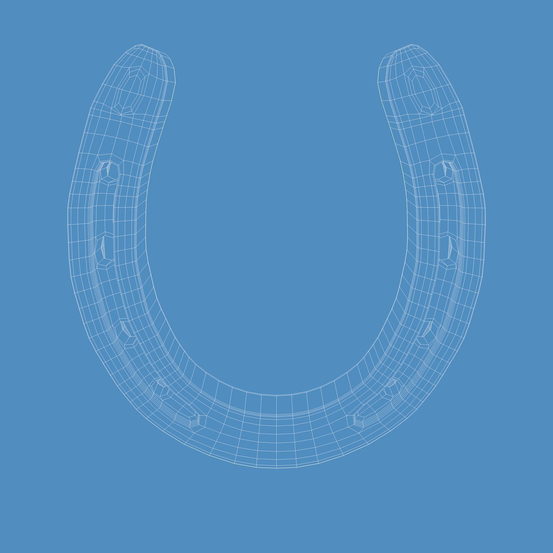 3D Horseshoe with letter s Low-poly 3D model_12