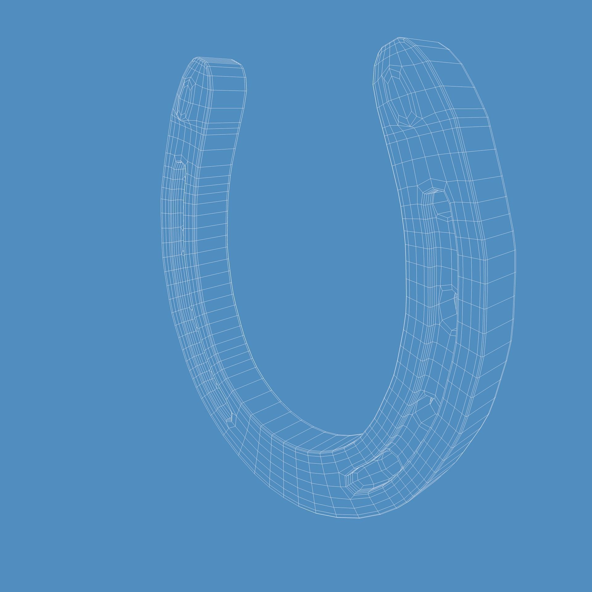 3D Horseshoe with letter s Low-poly 3D model_13