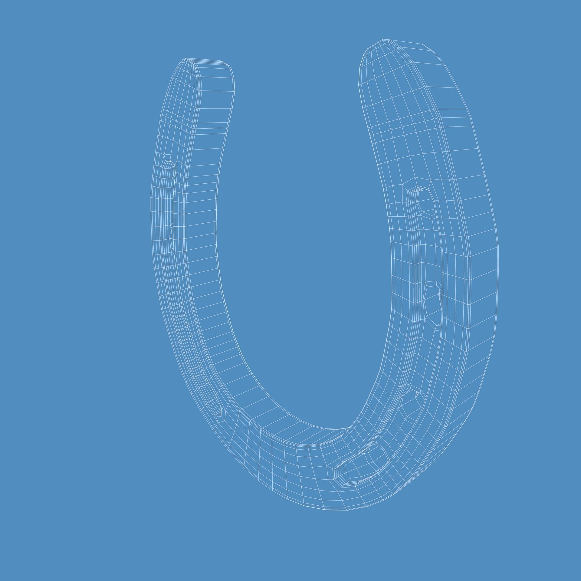 3D Horseshoe with letter s Low-poly 3D model_17