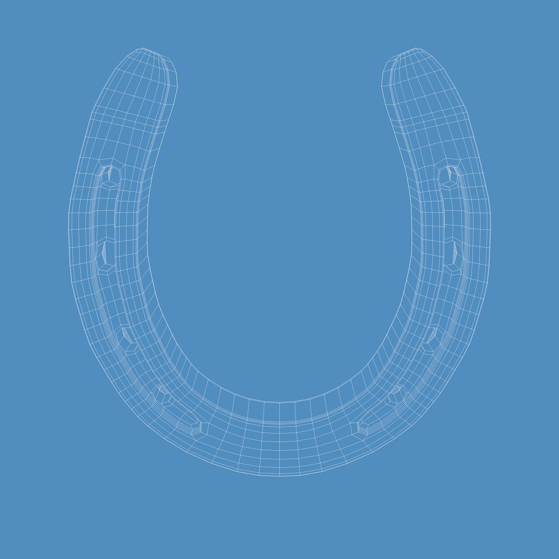 3D Horseshoe with letter s Low-poly 3D model_16