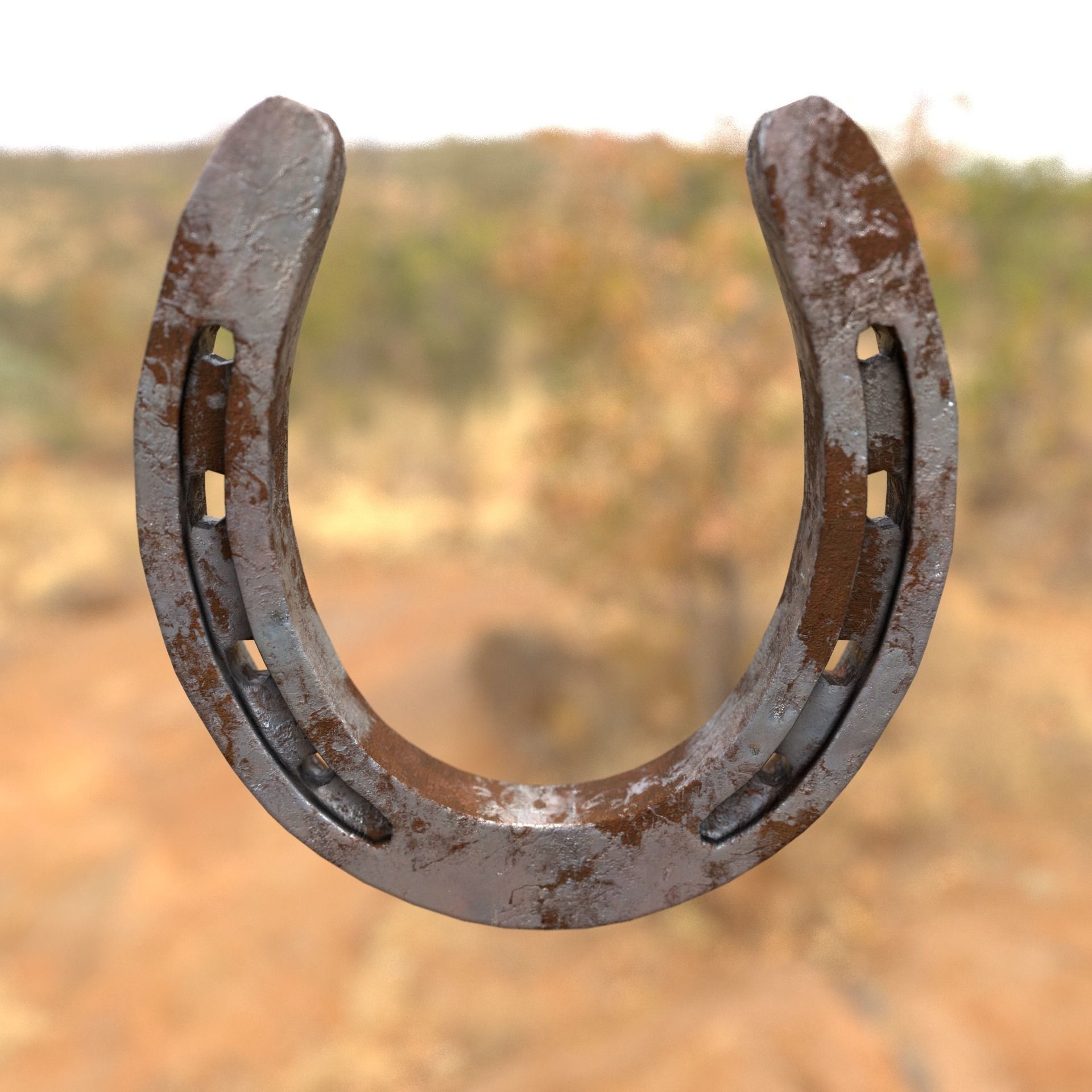 3D Horseshoe with letter s Low-poly 3D model_8