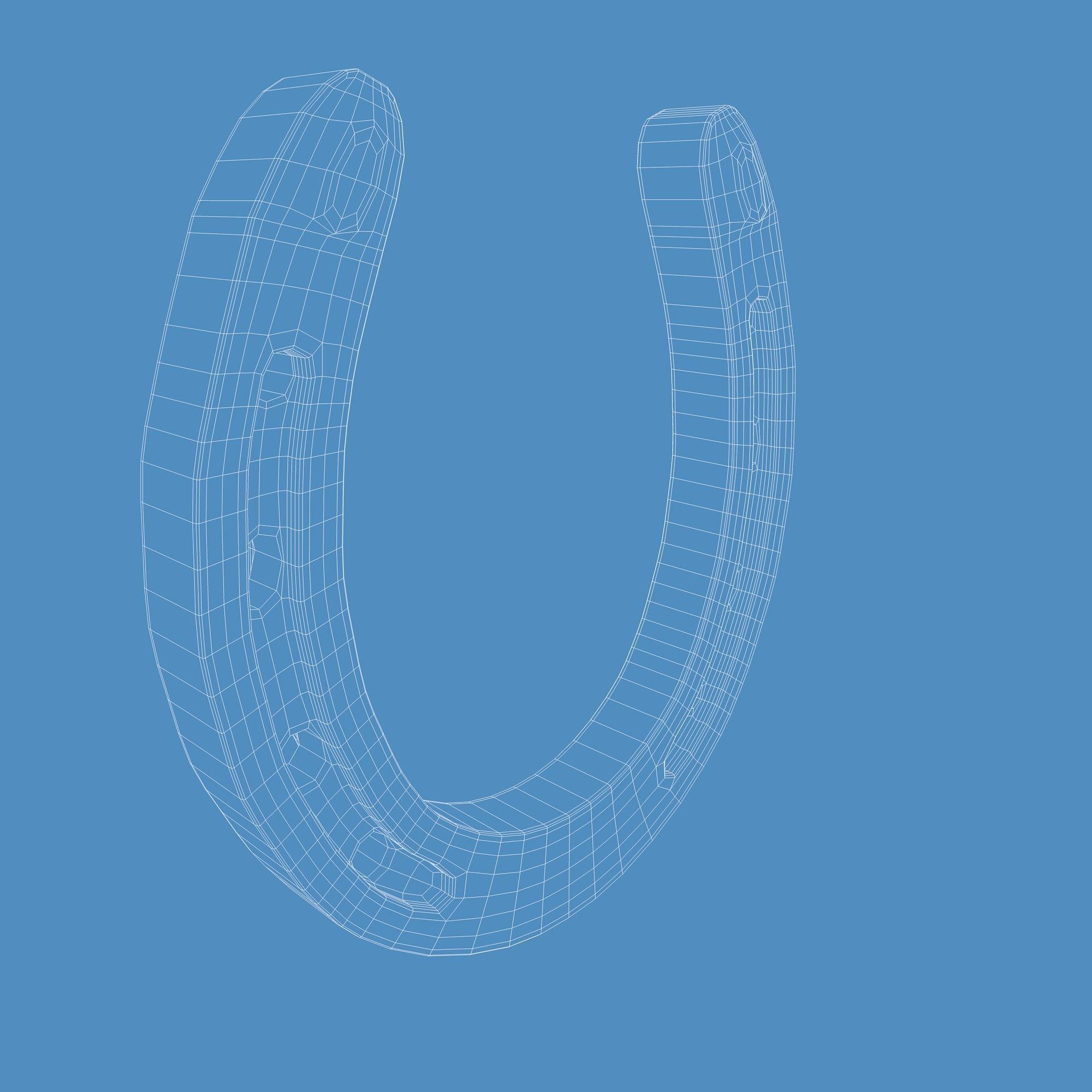3D Horseshoe with letter s Low-poly 3D model_19