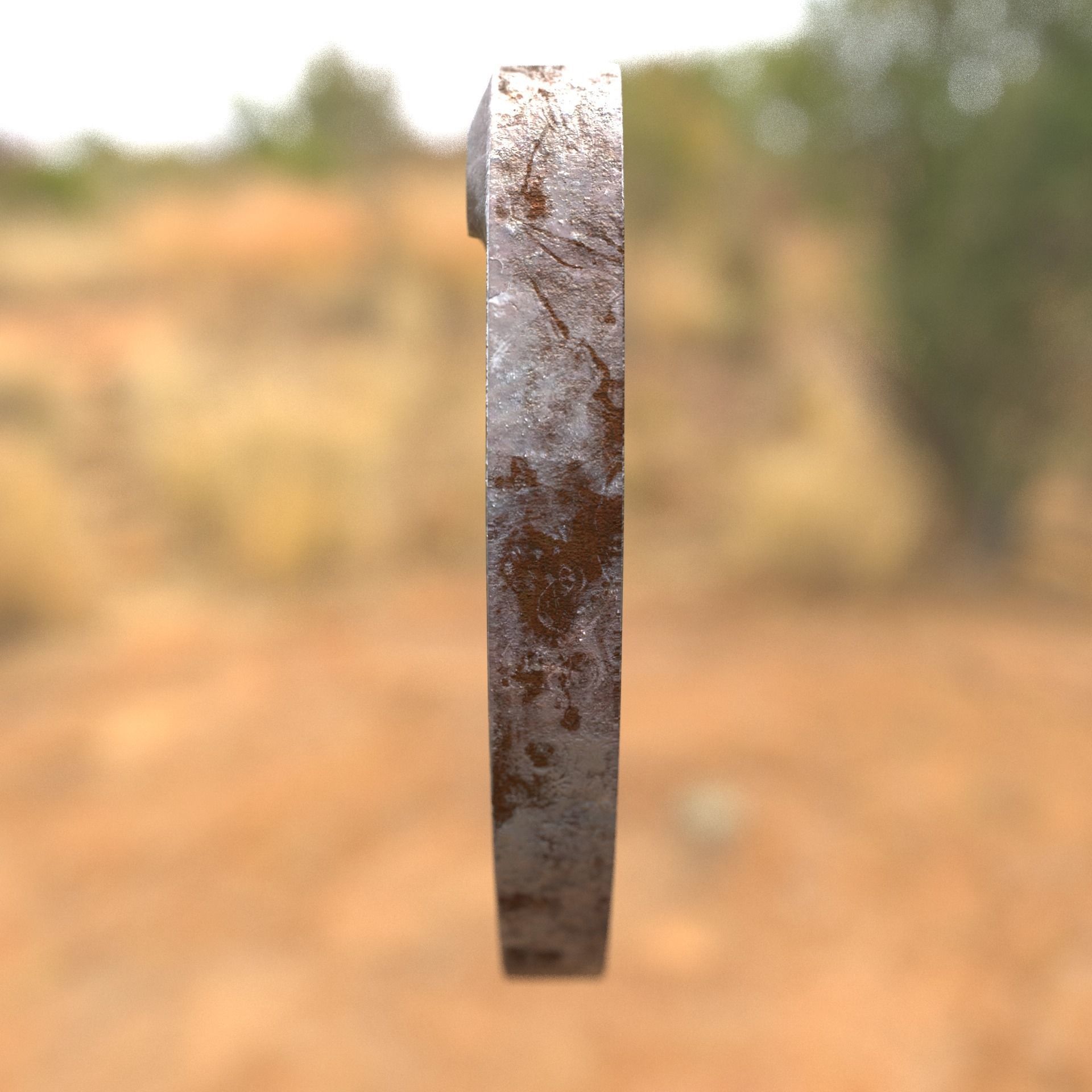 3D Horseshoe with letter s Low-poly 3D model_6