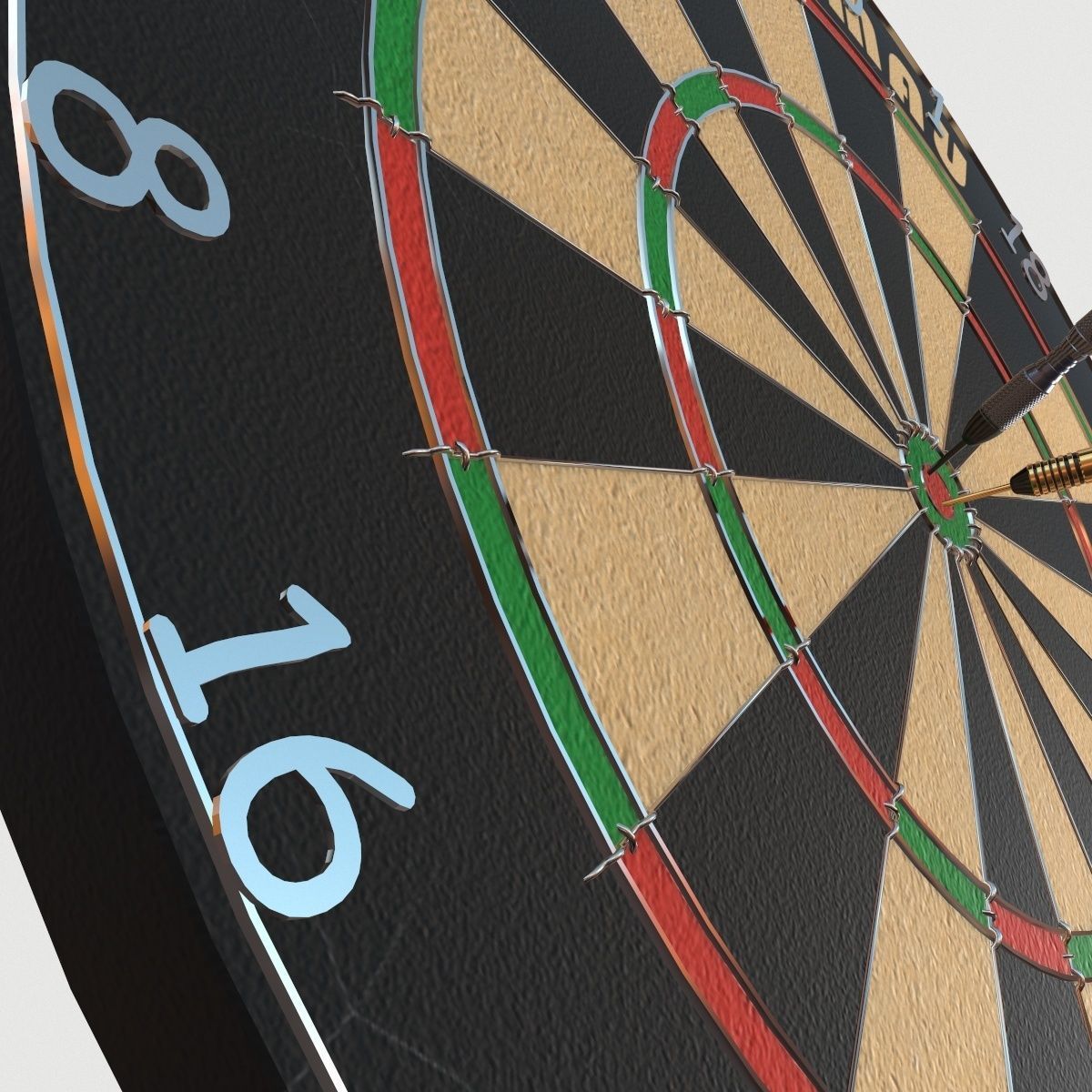 Dartboard Cabinet Low-poly 3D model_8