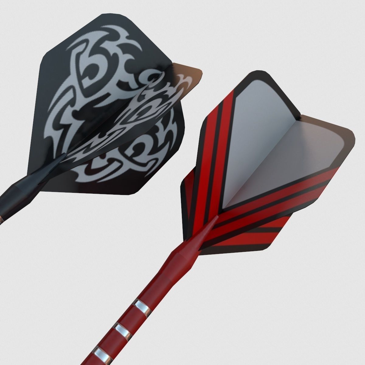 Dartboard Cabinet Low-poly 3D model_11