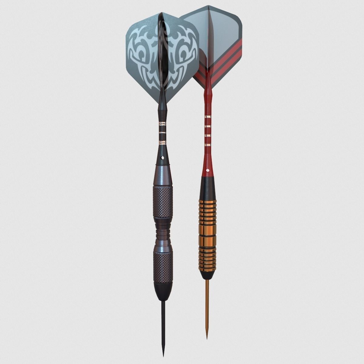 Dartboard Cabinet Low-poly 3D model_10