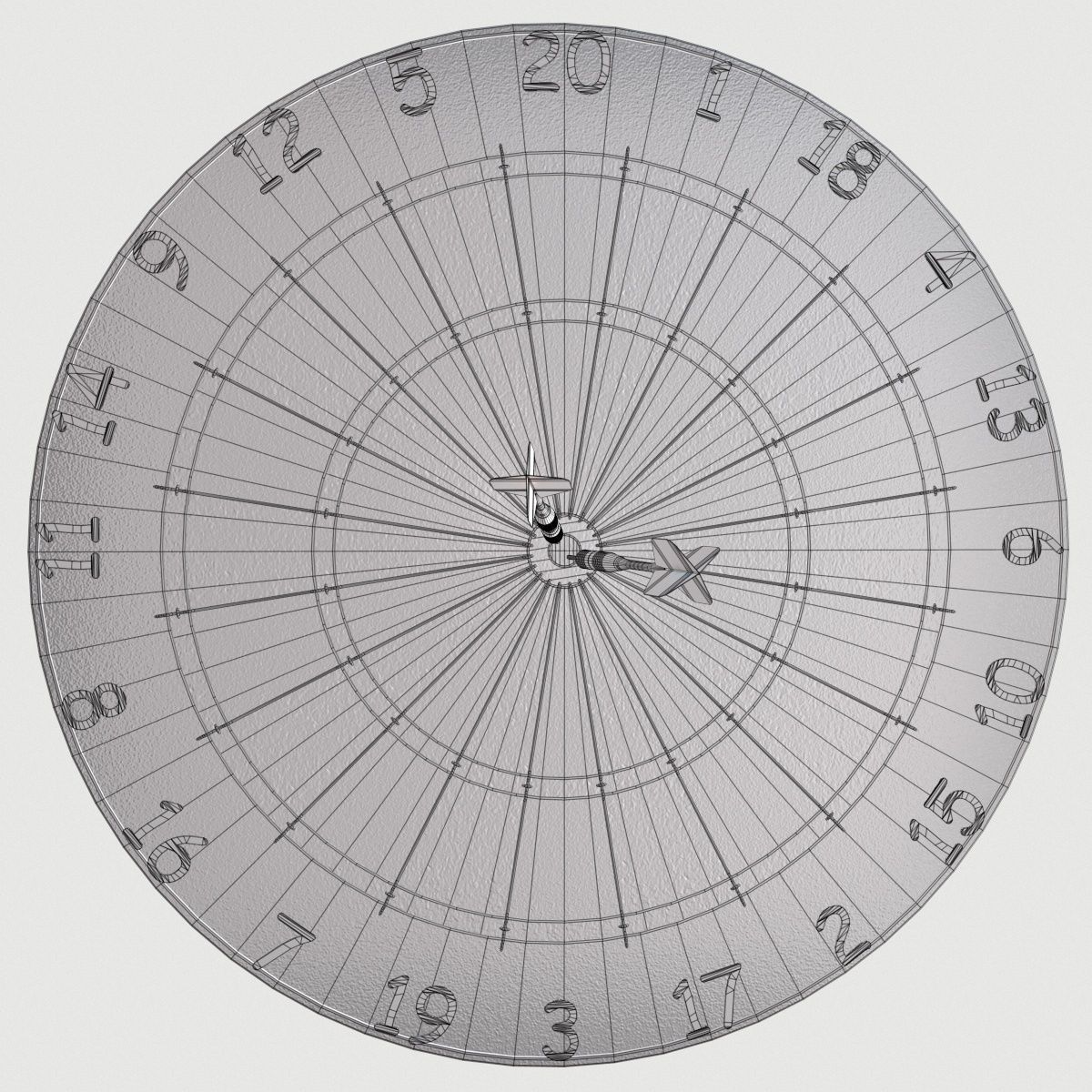 Dartboard Cabinet Low-poly 3D model_17