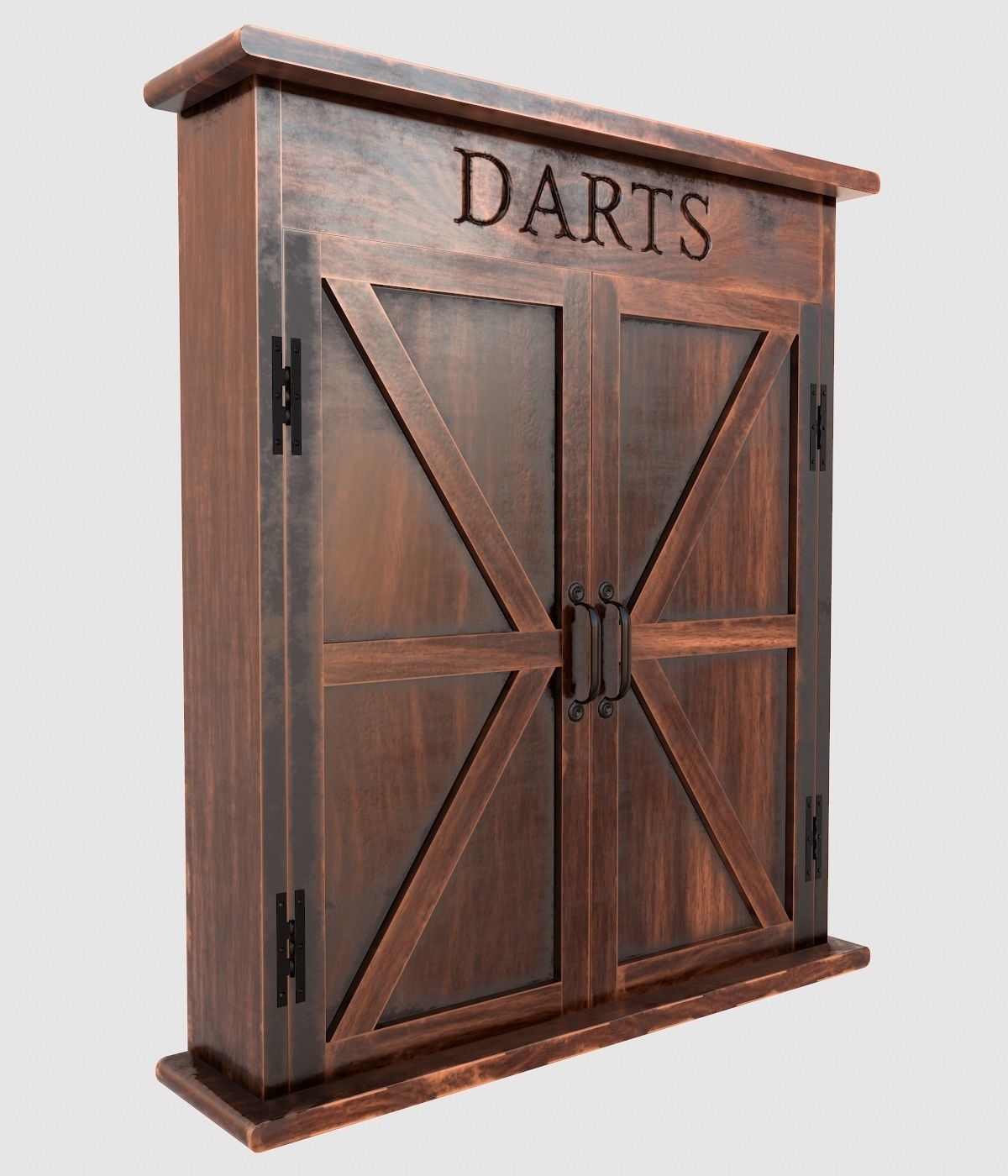 Dartboard Cabinet Low-poly 3D model_3