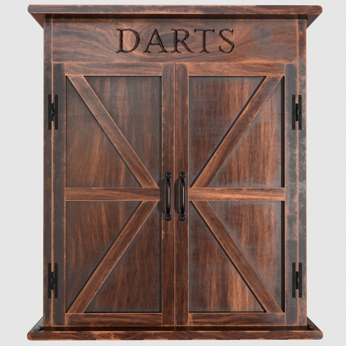 Dartboard Cabinet Low-poly 3D model_2