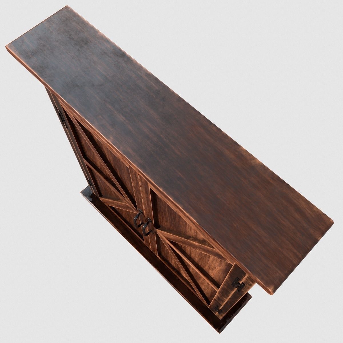 Dartboard Cabinet Low-poly 3D model_4