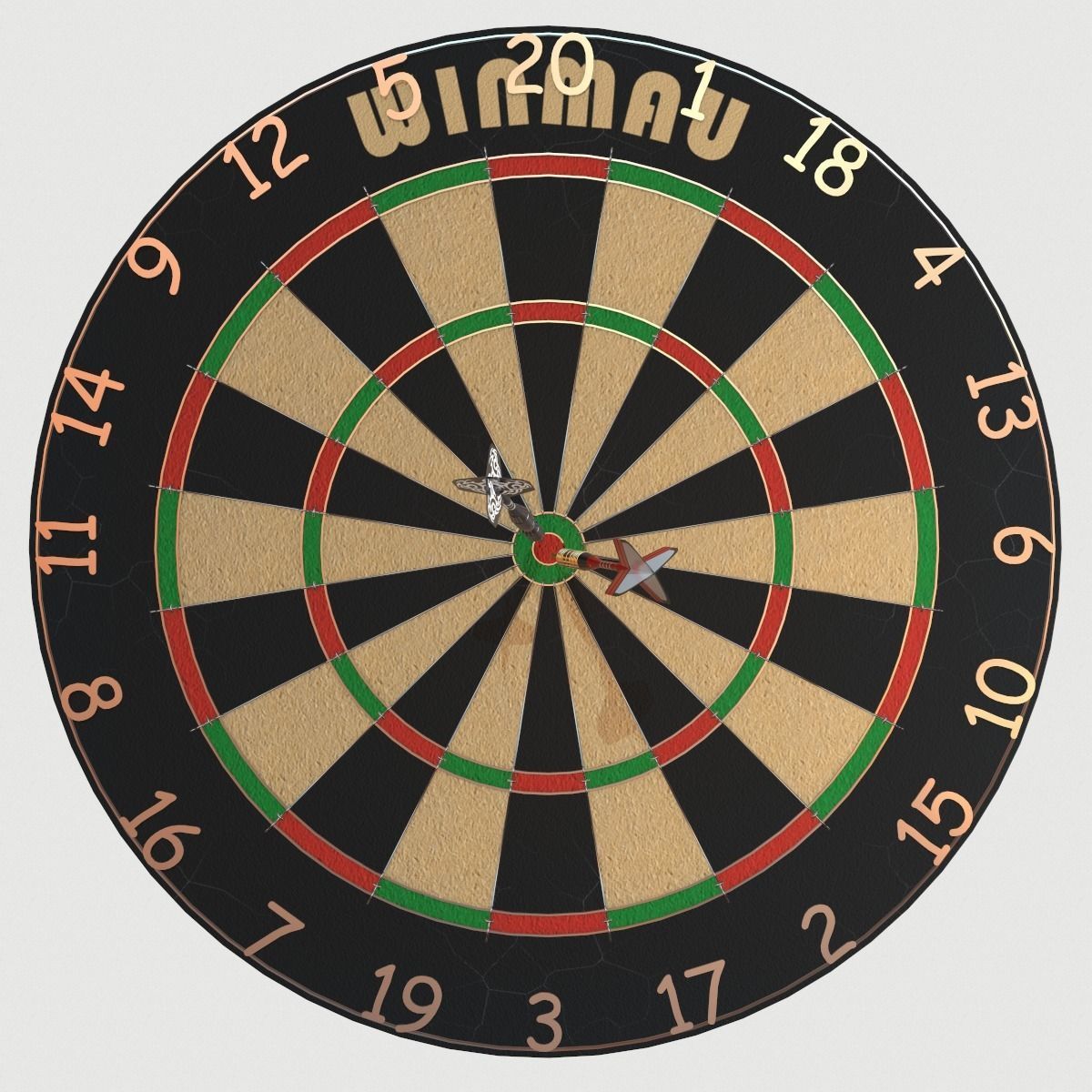 Dartboard Cabinet Low-poly 3D model_7