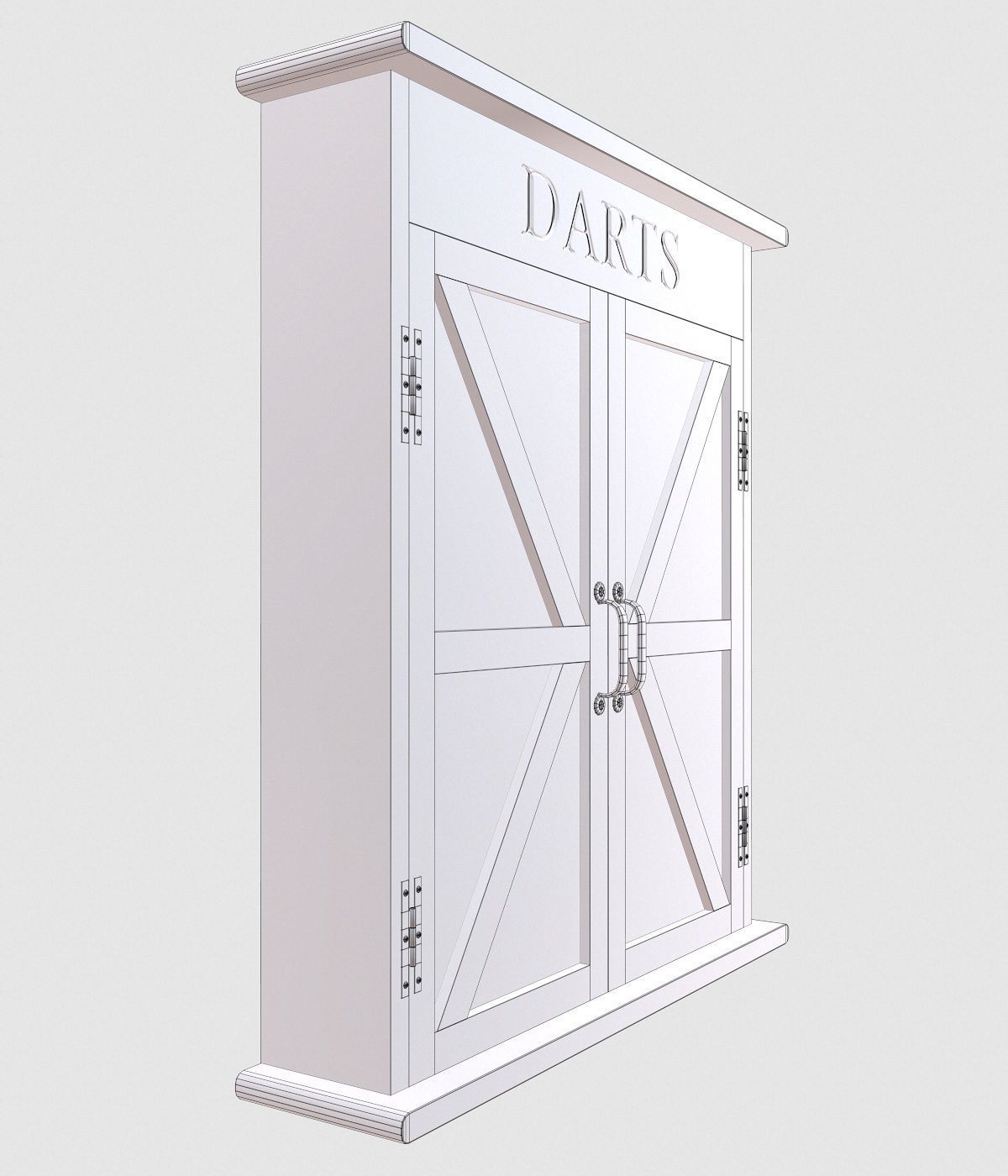 Dartboard Cabinet Low-poly 3D model_13