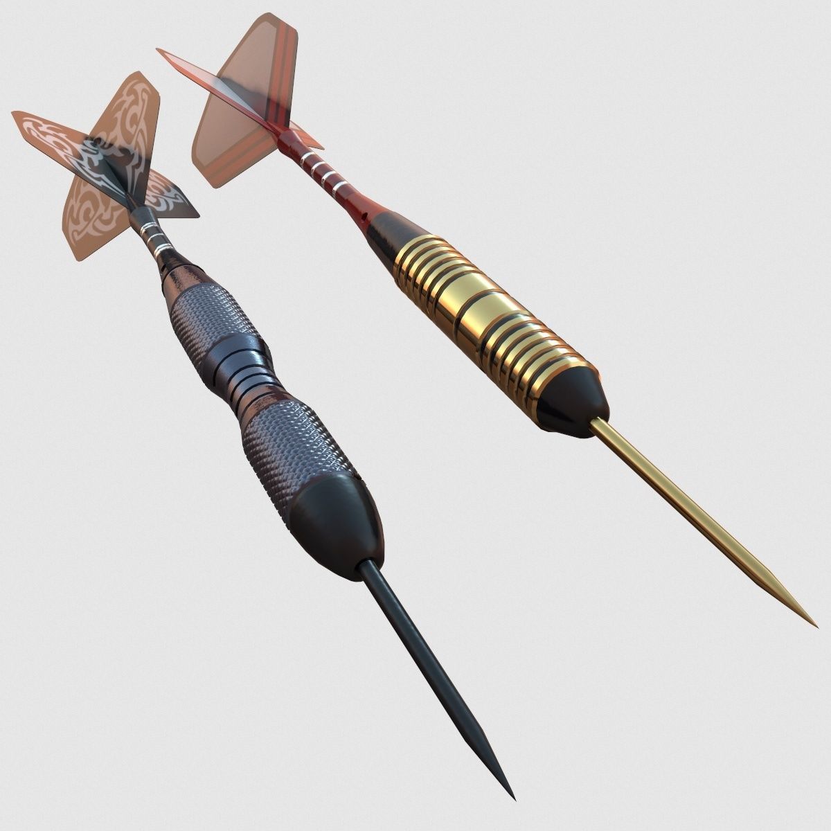 Dartboard Cabinet Low-poly 3D model_9