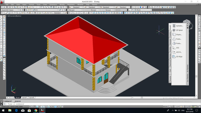 Private house project with terrace 3D model