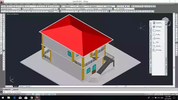 Private house project with terrace 3D model