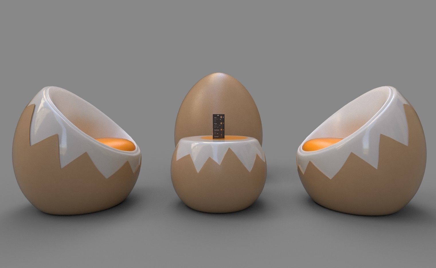 EGGcellent Chair and Table Low-poly 3D model_1