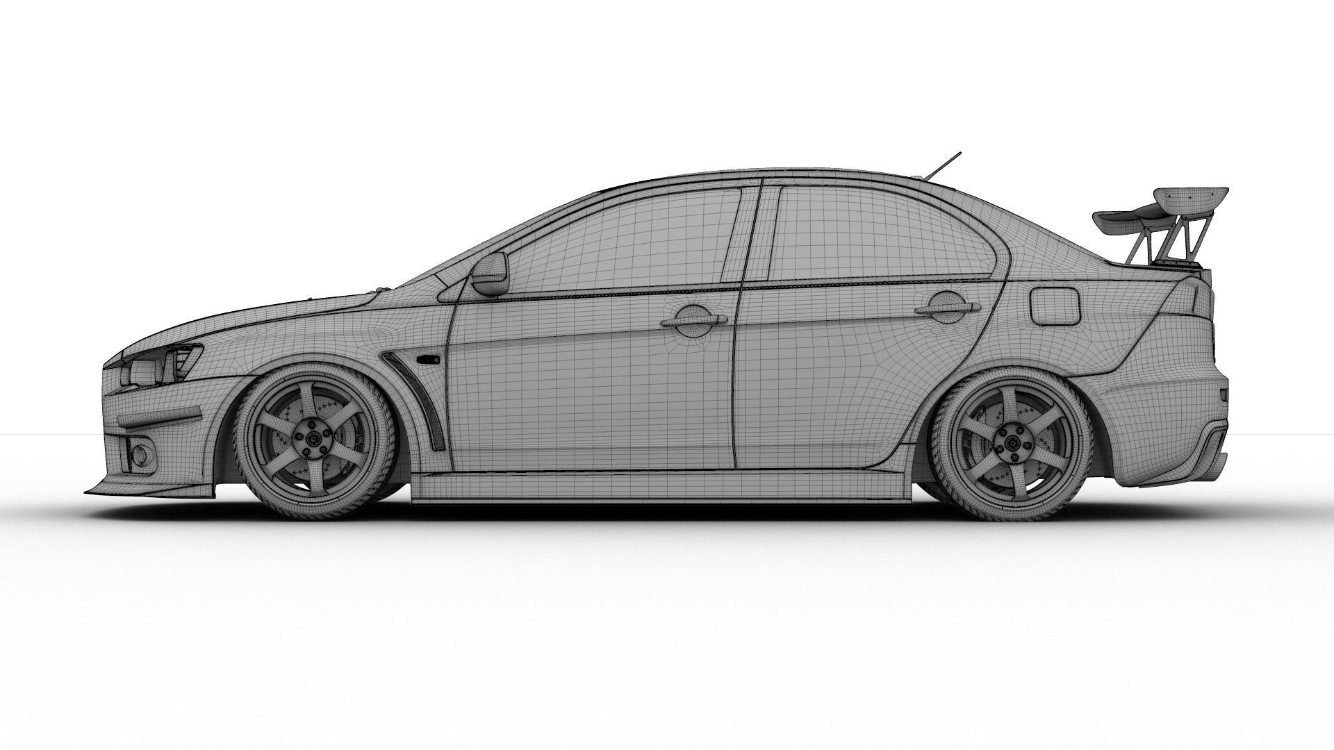 Mitsubishi lancer evolution X tuning 3D model_7