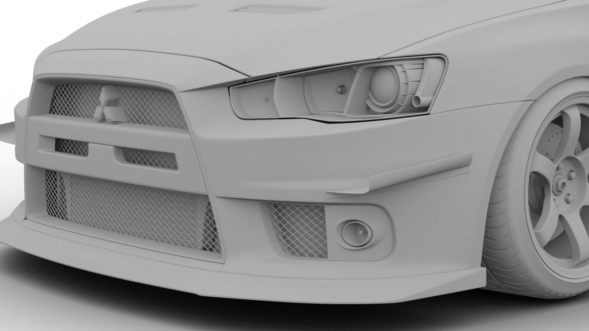 Mitsubishi lancer evolution X tuning 3D model_10