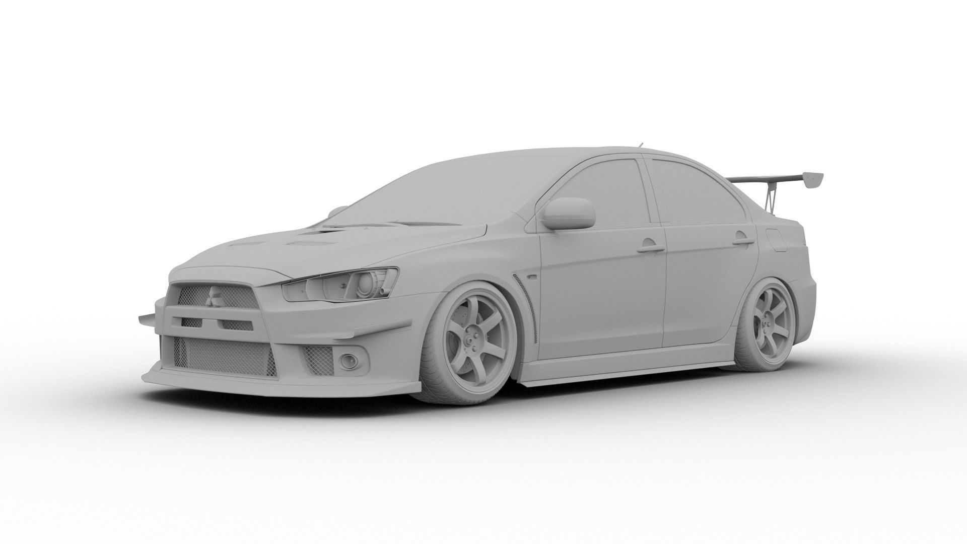 Mitsubishi lancer evolution X tuning 3D model_4
