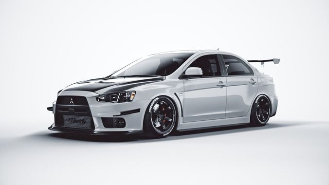 Mitsubishi lancer evolution X tuning 3D model