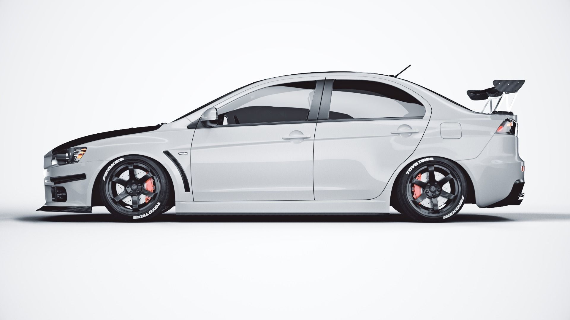Mitsubishi lancer evolution X tuning 3D model_2