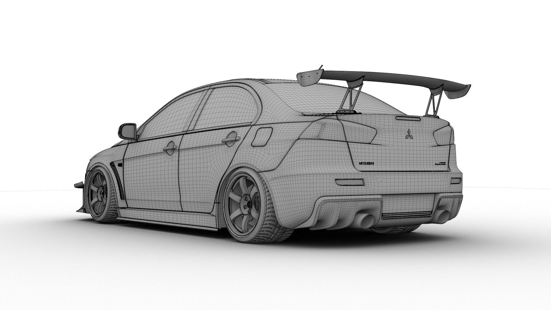 Mitsubishi lancer evolution X tuning 3D model_9