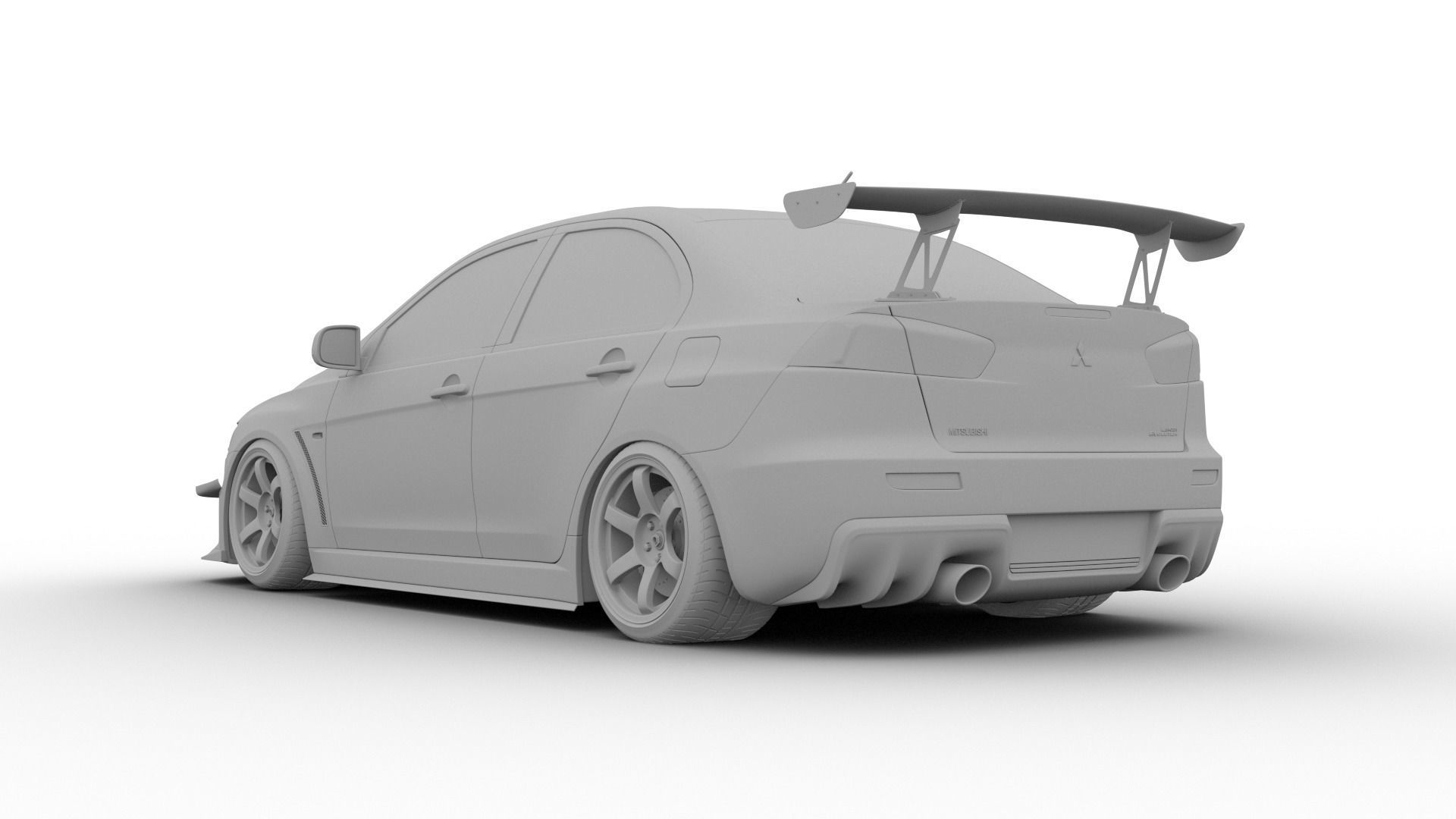 Mitsubishi lancer evolution X tuning 3D model_8
