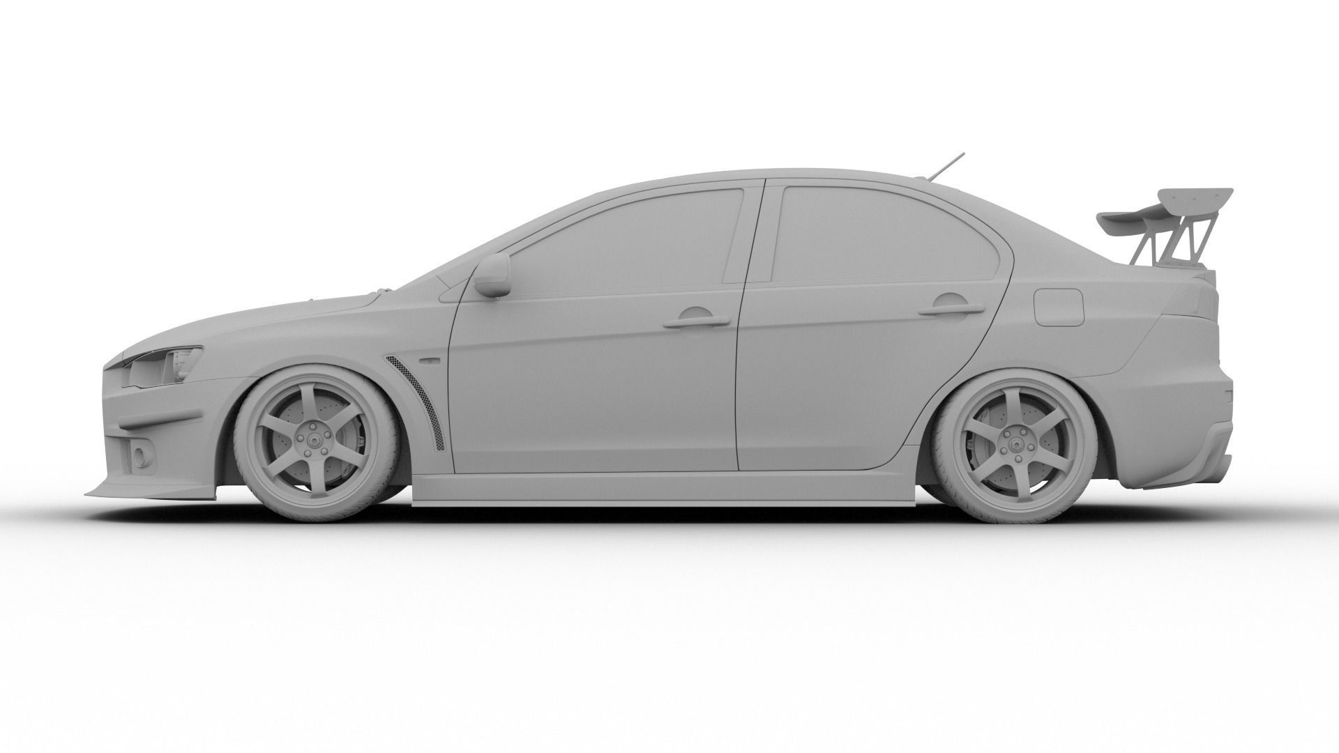 Mitsubishi lancer evolution X tuning 3D model_6