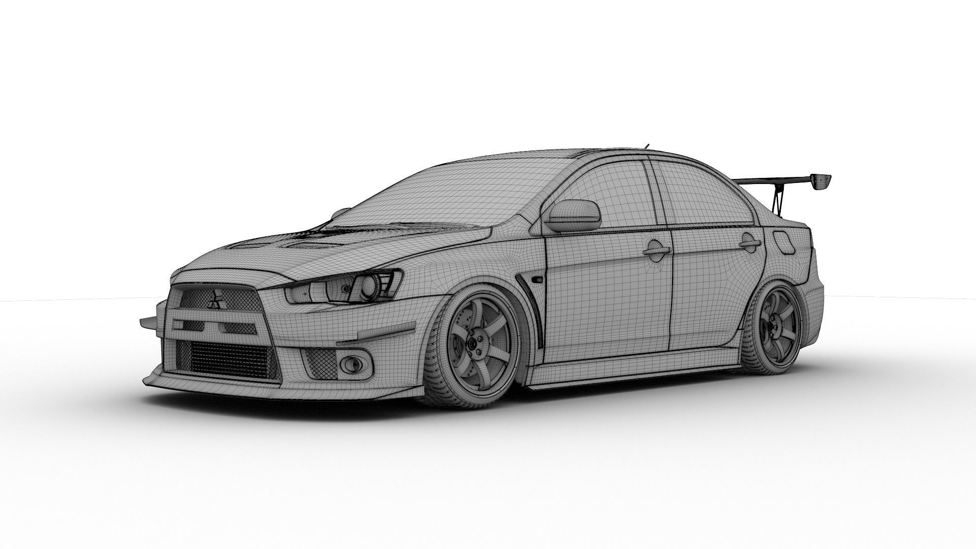 Mitsubishi lancer evolution X tuning 3D model_5