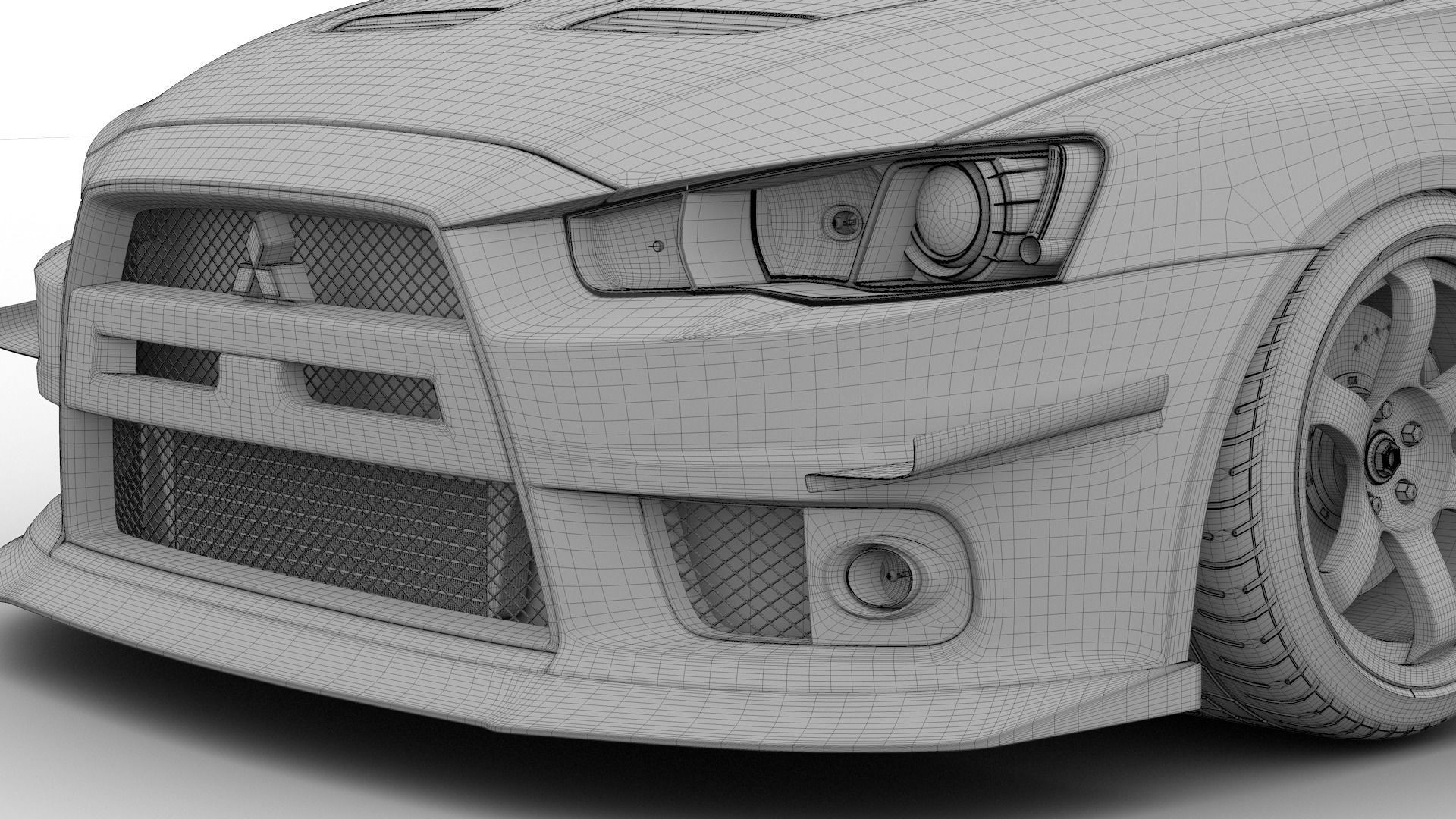 Mitsubishi lancer evolution X tuning 3D model_11