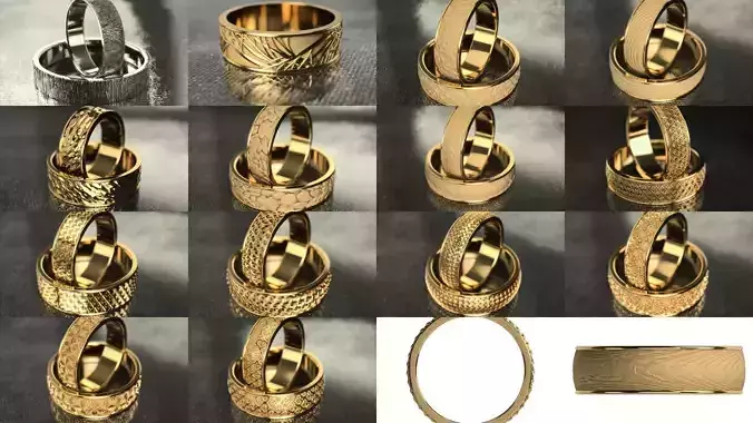 engagement rings 3D Model Collection