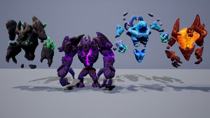 Elementals Mega Pack Low-poly 3D model