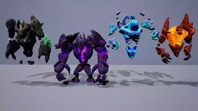 Elementals Mega Pack Low-poly 3D model