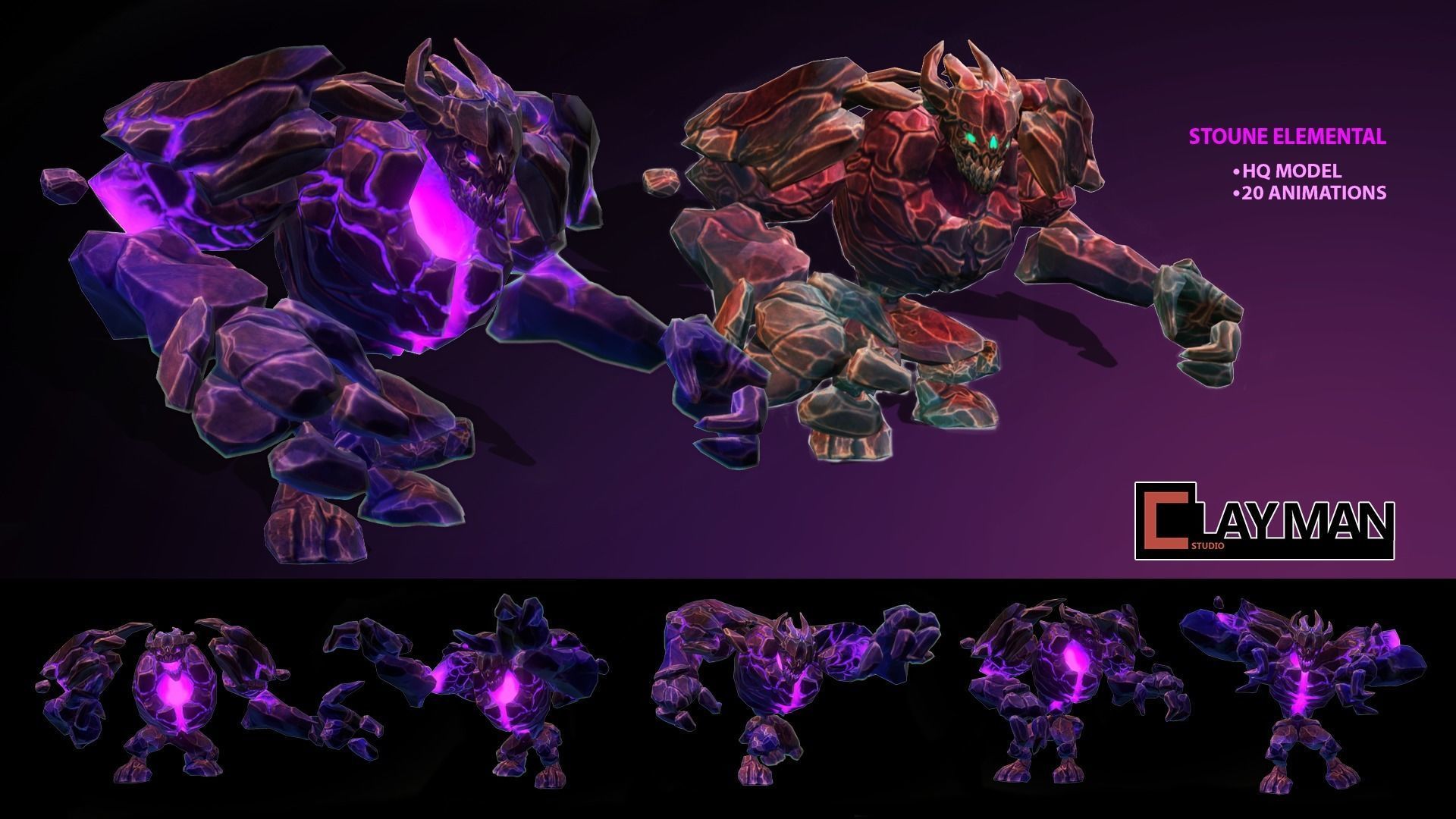 Elementals Mega Pack Low-poly 3D model_3