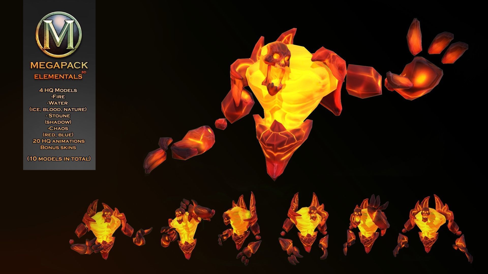 Elementals Mega Pack Low-poly 3D model_1