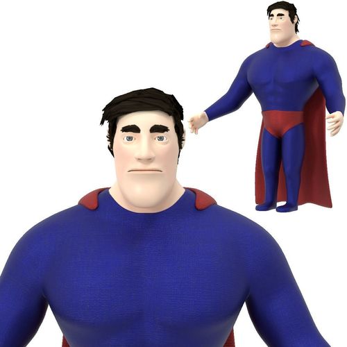 superhero character Low-poly 3D model