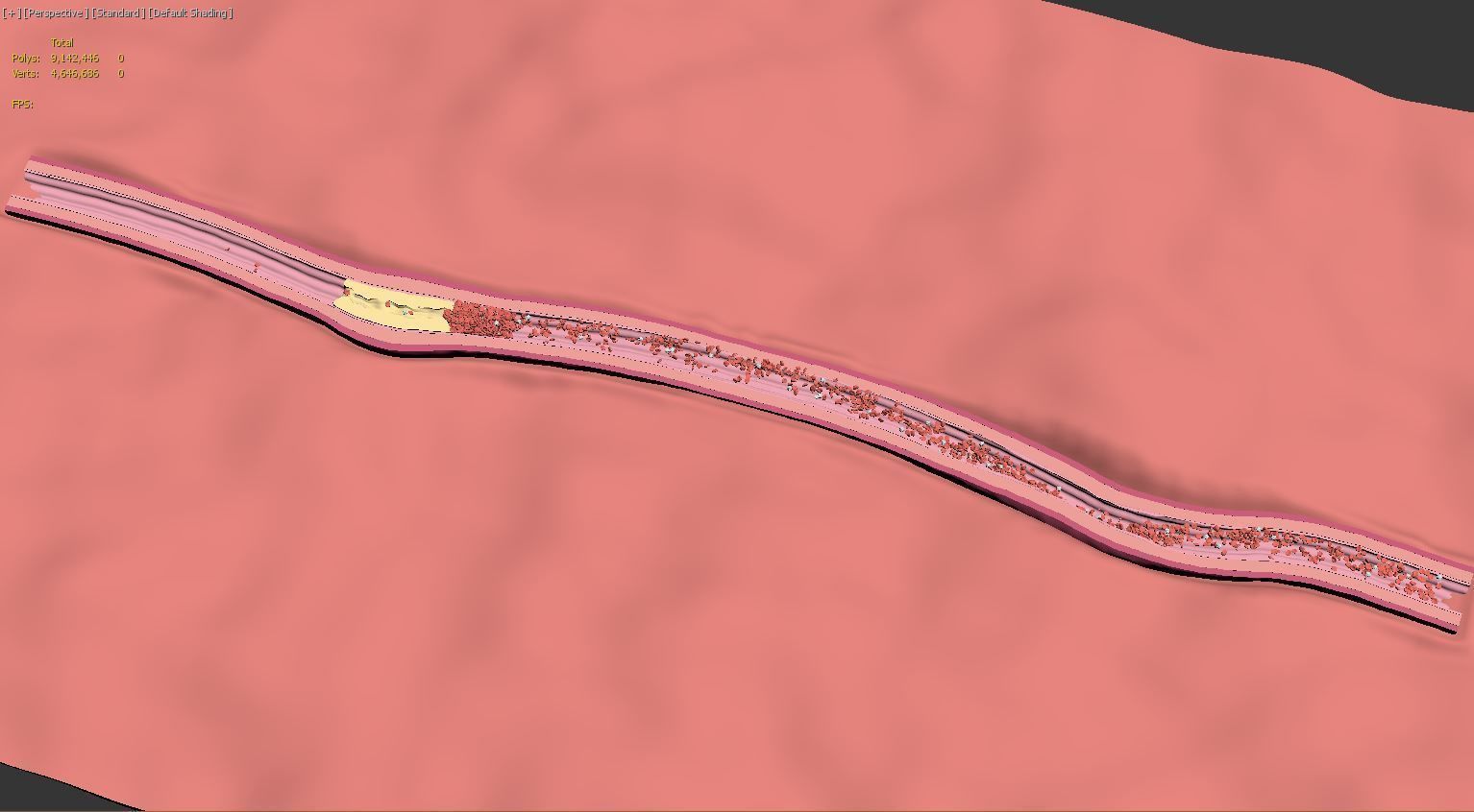 Fat Clot in Blood Stream Animation 3D model_10