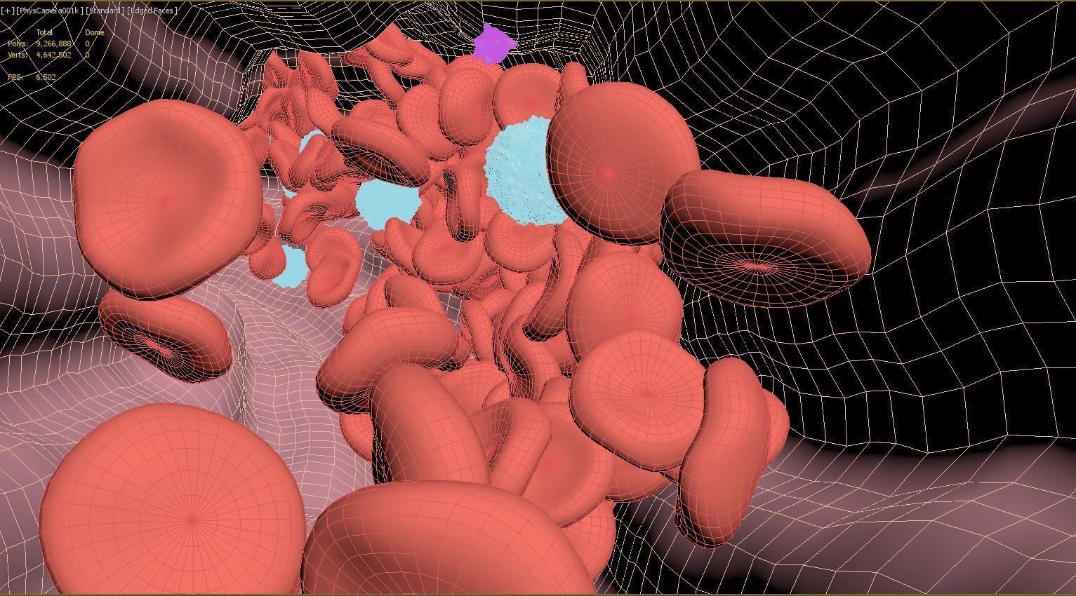 Fat Clot in Blood Stream Animation 3D model_12