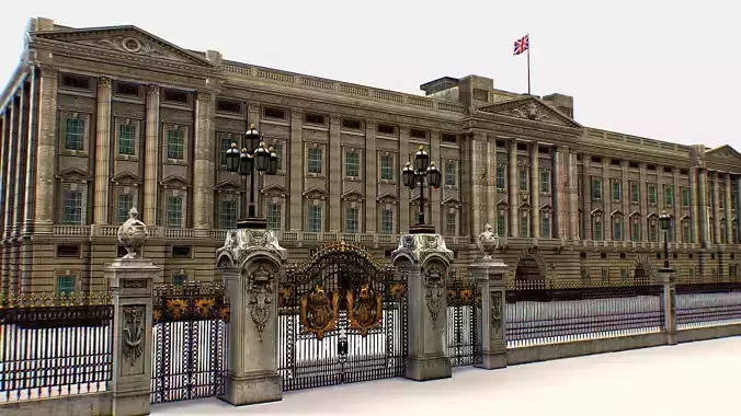 Residence and Administration Buckingham Palace 3d models Low-poly 3D model