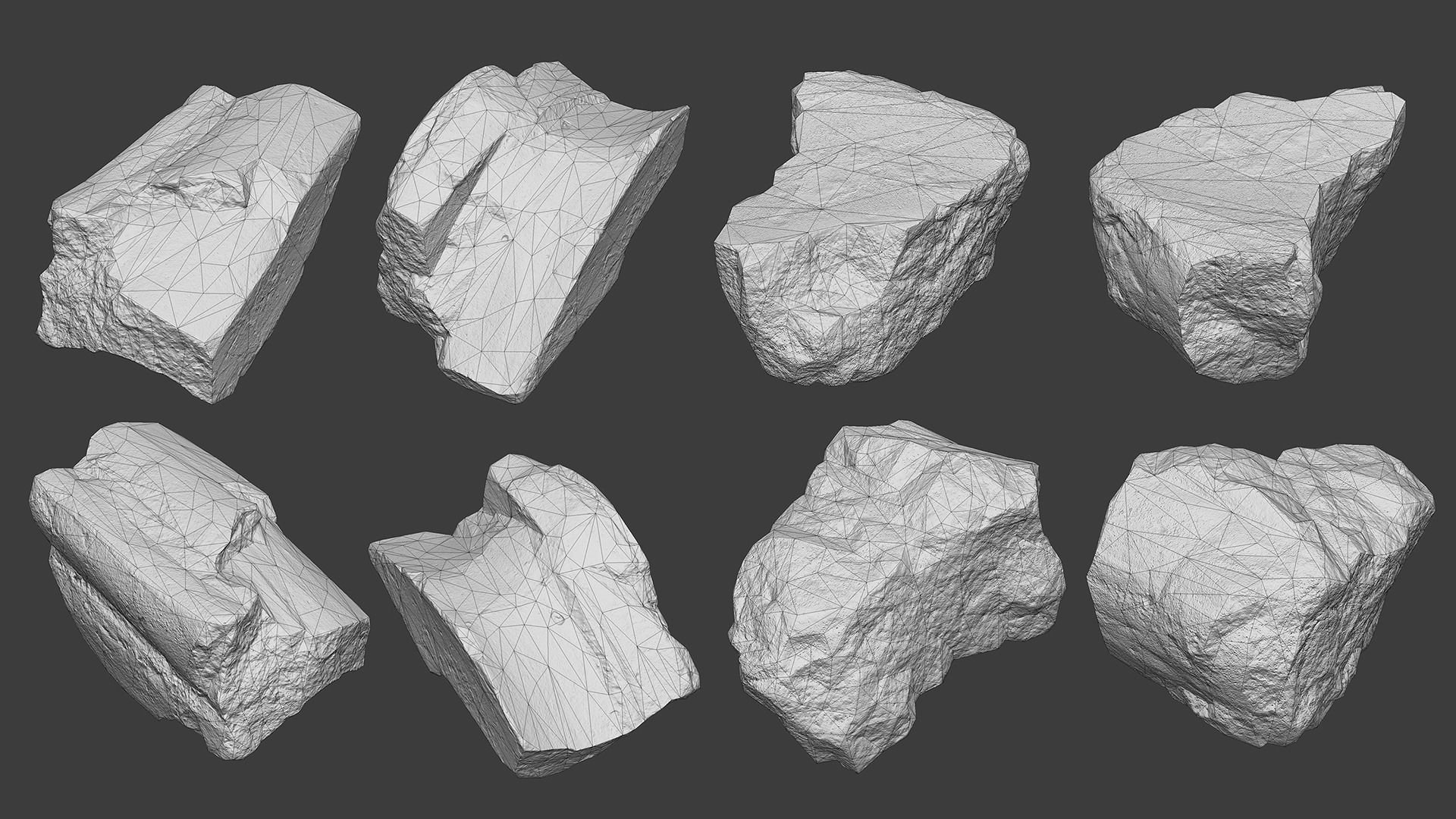 Scanned Construction Debris Pack Low-poly 3D model_78