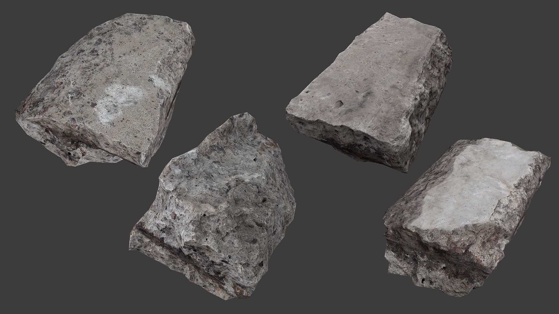 Scanned Construction Debris Pack Low-poly 3D model_85